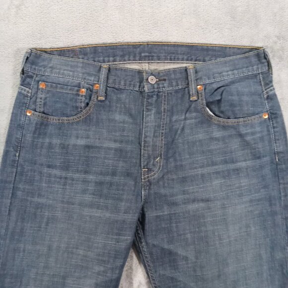 Levi's 569 Jeans Men 37x31, Tag 34x32  Blue Denim Loose Straight 100% Cotton - Picture 3 of 14